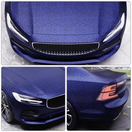 Lypumso Matte Forged Carbon Fiber Vinyl Wrap Roll - 1ft x 5ft Blue Self-Adhesive Car Wrap with Air Release Technology for DIY Automotive