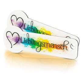Einkaufswagenlöser Code24 “Lieblingsmensch” (German) Keyring with Shopping Trolley Chip (Colourful, Beige, Silver) & Key Finder incl. Registration Code for Key Lost-and-Found Service (Service may not be available in all countries) -