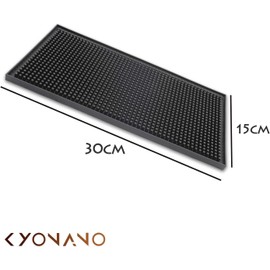 KYONANO Tamper Mat, Tamping Mat Made of Robust Rubber, Coffee Tamper Mat, Non-Slip, Coffee Mashing Mat, Espresso Tamper Mat for Portafilter, Tamper Tray, 15 x 30 cm (Black)