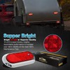 Partsam 2PCS 6" Oval Chrome Trailer Truck Red 10 LED