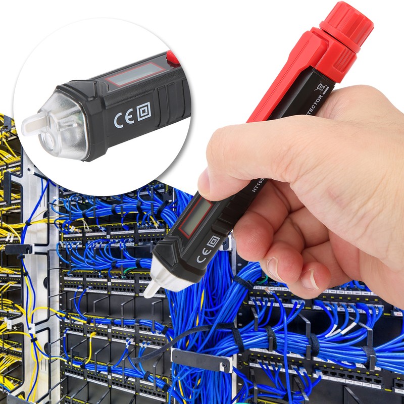 HT100P HandHeld NonContact Intelligent Test Pen Voltage Detector with Flashlight