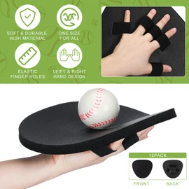 Leyndo 12 Pcs Baseball Training Glove Foam Fielding Trainer Infield Training Gloves Baseball Fielding Gloves for Quick Hands Batting Practice Two Hands, Black Color