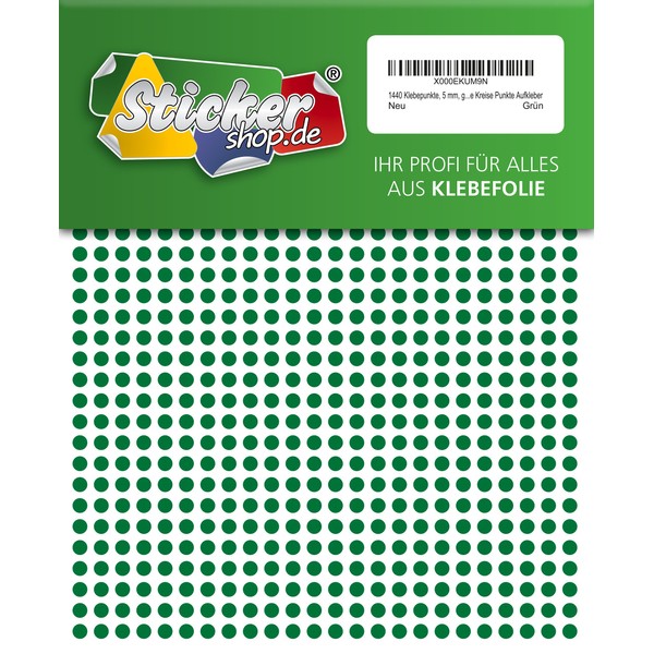 1440, 5 mm, green, PVC, Weatherproof, CODING DOTS CIRCLES DOTS