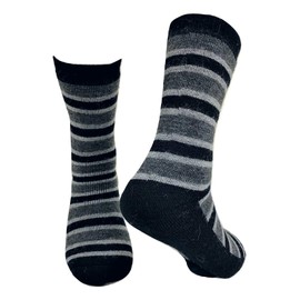 Tey-Art Alpaca Wool Designer Socks are Cozy, Warm & Colorful - Black Stripe M