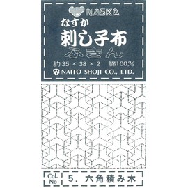 ナスカ 刺し子布 白 5六角つみ木