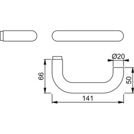 HOPPE Paris 3289989 Push Hole Part Stainless Steel Matt
