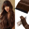 S-noilite Clip-In Real Hair Extensions, Medium Brown, Real Human Hair,