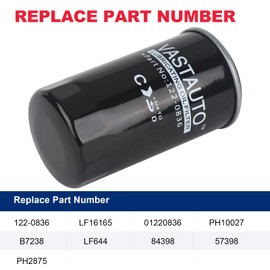 Filtro de aceite 122-0836 Spin-on compatible con Cummins Onan RV Generator QG 5500/7000 Series HGJAA HGJAB HGJAC reemplaza # B7238 PH2875 PH1002 1220836