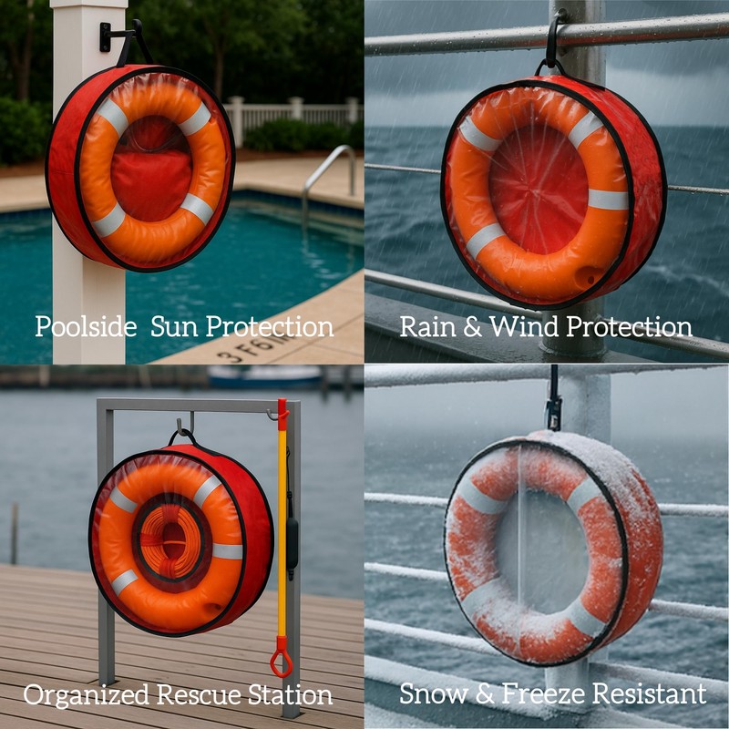 Hottidressy Weatherproof Life Ring Storage Bag – 30 Inch Christmas