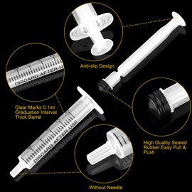 24 Pack 2.5ml Plastic Syringe with Cap, Sterile Syringe Individually Sealed for Labs, Measuring Liquids, Feed Pets, Oil or Glue Applicator