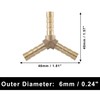 X AUTOHAUX 4 Pcs 6mm Y Shaped Hose Barb Brass