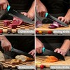 14 Pcs Kitchen Knife Block Set with Sharpener (Green)