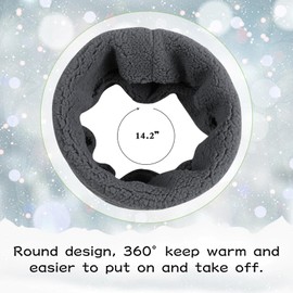PEECABE Kids Scarf Winter Fleece Toddler Scarf Baby Boy Girl Fuzzy Soft Cold Weather Pullover Neck Warmer Gaiter 1-7T (Dark Gray)