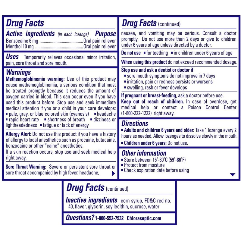 Chloraseptic Chloraseptic Sore Throat Lozenges, Cherry Flavor, 18 Count