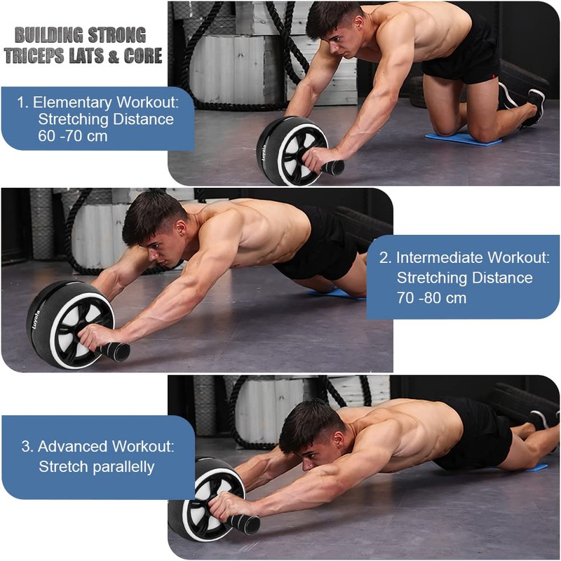 Ab Roller Wheel, 10-In-1 Ab Exercise Wheels Kit with Resistance