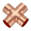 PATIKIL 1-1/8"(28.6mm) Copper Cross Pipe Fitting, 4 Way Welding Copper