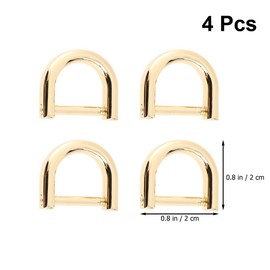 Healifty 4 Pieces Alloy D Ring Setting Bag Ring Semicircular D Shape Rings for Luggage Clothing Backpack Belt Accessories (Golden)