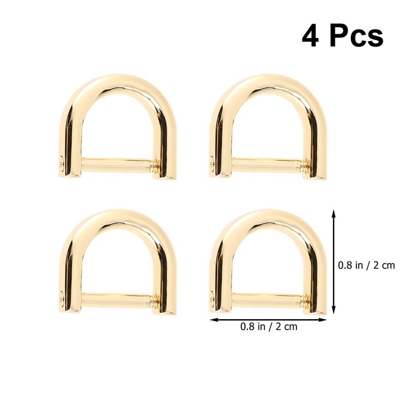 Healifty 4 Pieces Alloy D Ring Setting Bag Ring Semicircular