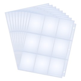 Dzhuywer 360 Pockets Trading Card Sleeves, 9 Pocket Page Ultra-Clear Double-Sided Card Sheets for 3 Ring Binder, Protector for Standard Cards, Protect Your Hockey Yugioh Cards Baseball Cards Coupons