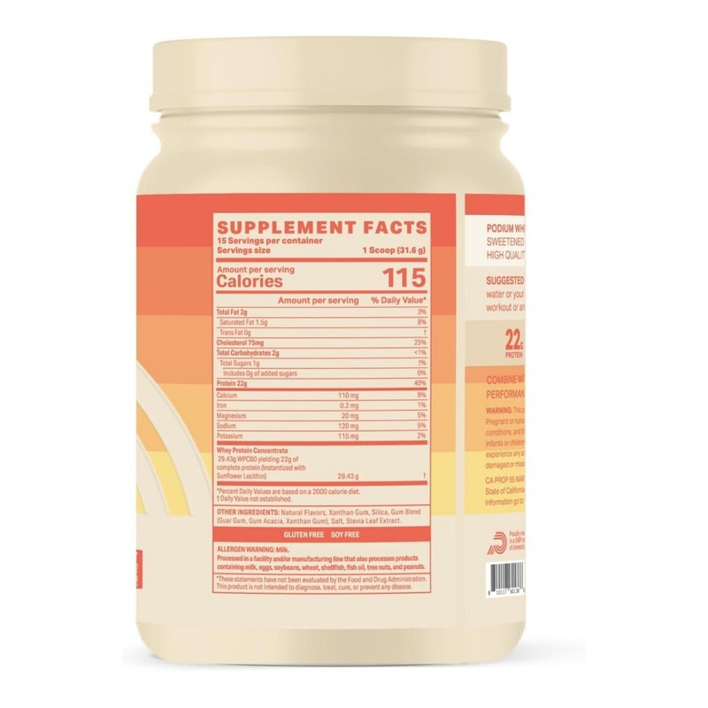 Podium Nutrition Whey Protein Powder Vanilla Ice Cream 22g Protein