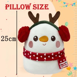 9.8" Christmas Snowman Dolls Plush Toy,25cm Cute Xmas Plush Pillow Toys Stuffed Snowman Doll Toy,Christmas Plushies Soft Toys,Christmas Collection Cuddly Toy for Kids Girls Boys Xmas New Year Gifts