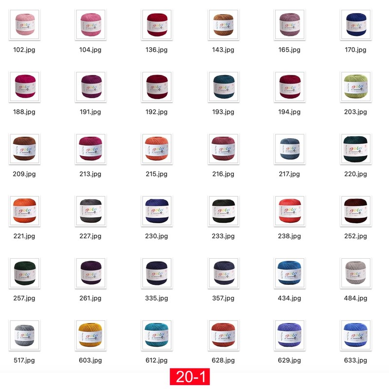 golo Crochet Thread Size 20 Yarn for Hand Knitting Size