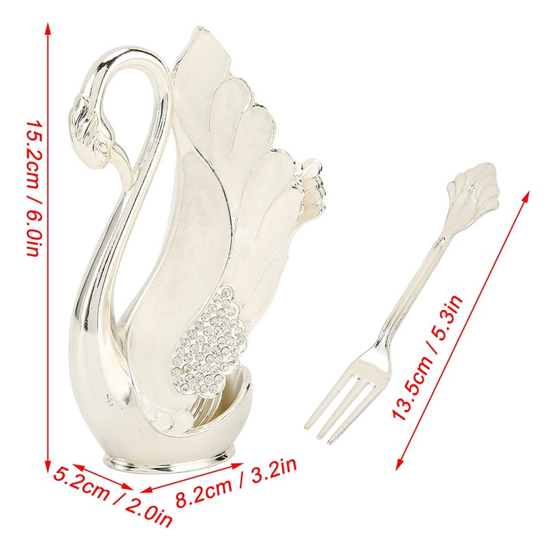 Dessert Spoon Set, Coffee Spoon Stand Kit Fruit Scoop Fork