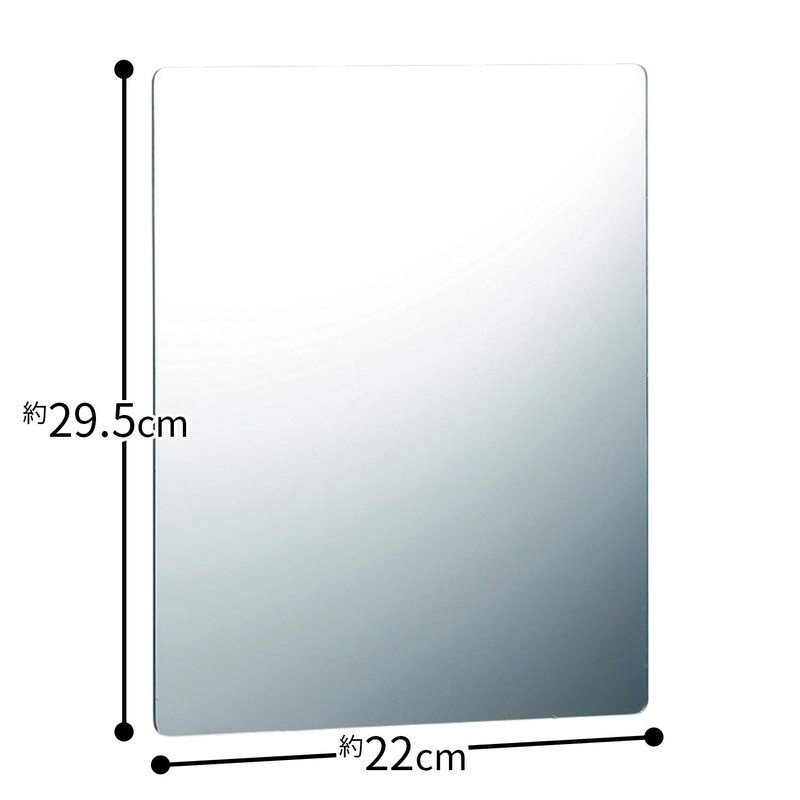 レック お風呂ミラーM くもり止め フィルム付き (22✕29.5cm) 割れにくい 吸着シート取付 貼り直しOK 樹脂製