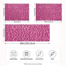 Zhirexin Leopard Satin Pillowcase, Smooth and Cool Silk Pillow Case, Soft and Breathable Envelope Closure Silk Pillowcase for Hair and Skin,King Size 20 x 40in