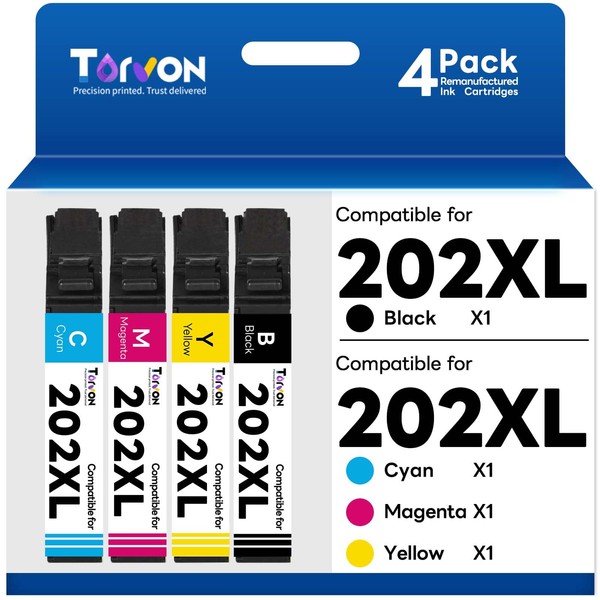 Torvon Torvon Remanufactured Ink Cartridge Replacement for Epson 202XL 202