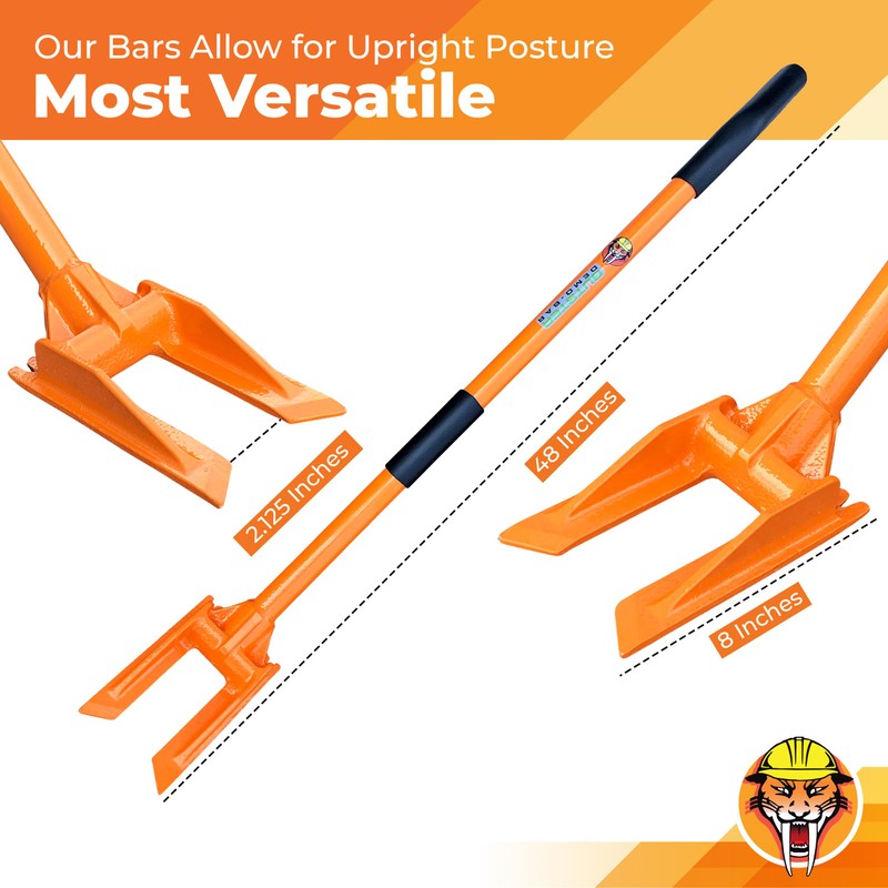 Gutster 48” Demolition Pry Bar & Crowbar – Oval Handle