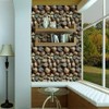 Yancorp 10ft Self-Adhesive Wallpaper Brown Stone Brick Wallpaper Fireplace Kitchen