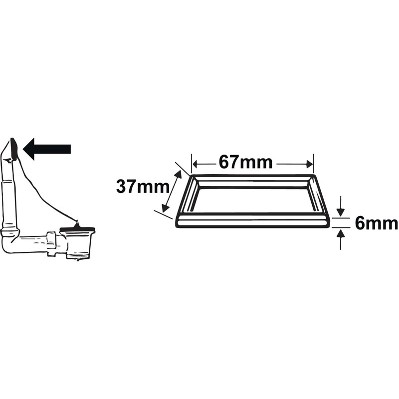 Cornat Flachdichtg.SP Overflow 67 x 37 x 6 MM TEC356406