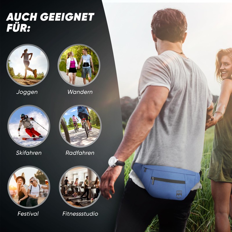 RUVO Bum Bag Men and Women | Anti-Theft Bum Bag