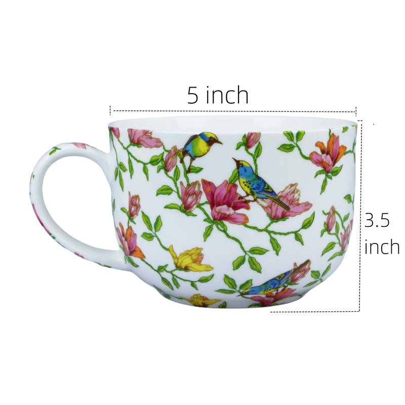 24oz Large Coffee Cups Soup Mugs with Handles Traditional Large