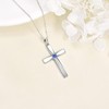ONEFINITY Cross Necklace 925 Sterling Silver Origami Cross Birthstone Pendant