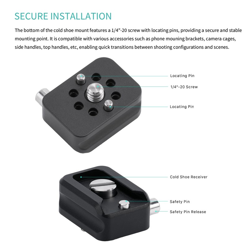 Tilta Cold Shoe Adaptor with Locking Pin Universal Connection -