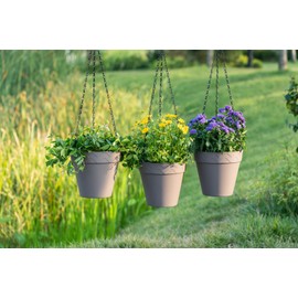 Melphoe Hanging Planter Self Watering 8 Inch, 3 Pack Hanging Planters for Indoor Plants, Hanging Pots for Plants Outdoor Hanging Basket, Plant Holder Hanging Flower Pots with Drainage Hole (Grey)