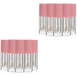 Beavorty 10 Pcs Lip Gloss Tube Lipstick Tube Empty Lip Gloss Container Pink Lip Tint Pink Containers Lip Balm Containers Clear Gloss Lip Gloss Lip Balm in Bulk Sample Travel Mini Plastic