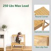 Bamboo Folding Climbing Step Stool, 2 Step Ladder Multi-Functional Stair