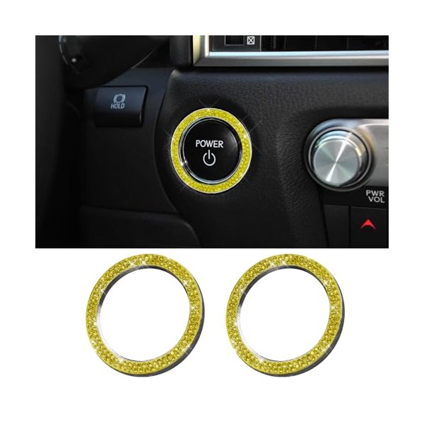 RGOAANC RGOAANC 2PCS Crystal Rhinestone Car Engine Start Stop Decoration