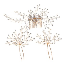 Beavorty 1set Wedding Hair Comb for Bride Delicate Rhinestone Hairpin Romantic Hair Decor for Bridal Bridesmaid Engagement and Special Occasions
