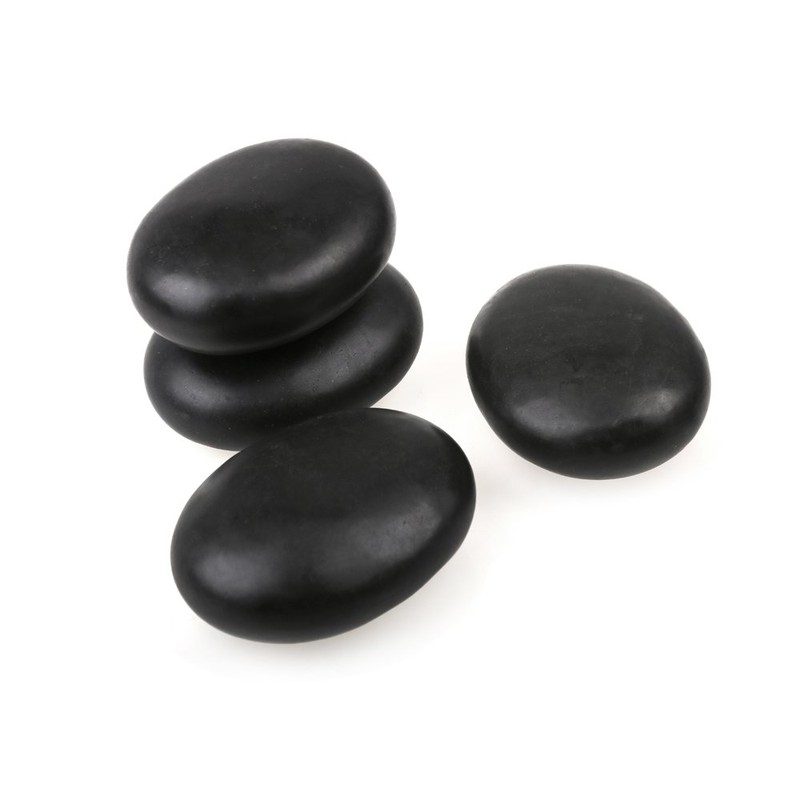 QYLHH 4 Pcs Hot Massage Stones Set Natural Basalt Warm