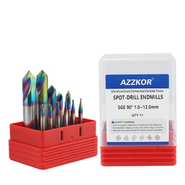 Spot Drill Carbide Center Bit 90° 1.0~12.0mm Aluminum HRC60 DLC Chamfer Location Prepare Guide Pilot Hole CNC Machine Tool SGE Series 11PCS