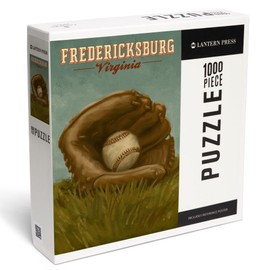 Fredericksburg, Virginia, Baseball and Mitt, Oil Painting (1000 Piece Puzzle, Challenging Jigsaw Puzzle for Adults, Made in USA)
