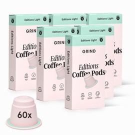 Grind Colombia Edition Light Blend Coffee Pods – Pack of 60 – Nespresso® Original Compatible Capsules – Single Origin – Home Compostable – Barista Quality – Intensity Level 5