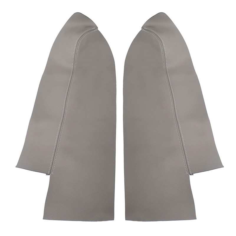 waltyotur 2 Pcs Gray Front Door Panels Armrest Leather Cover