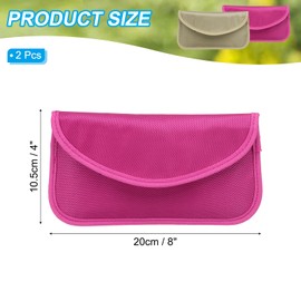 PATIKIL Faraday Bags, 2 Pack 6.5 Inch Signal Blocking Key Pouch Anti-Theft Car Protection Cell Phone RFID GPS Shielding Wallet for Privacy Card Protection, Rose Red