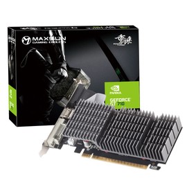 maxsun GeForce GT 710 4GB Low Profile Video Graphics Card GPU, Low Consumption, VGA, DVI-D, HDMI, HDCP, Support DirectX 12, OpenGL 4.5, Silent Passive Fanless Cooling System