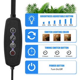 LED Grow Lights for Indoor Plants, [ ] Full Spectrum Grow Light 8 in1, Auto On/Off Timing 4/8/12H, Plant Lights for Indoor Growing